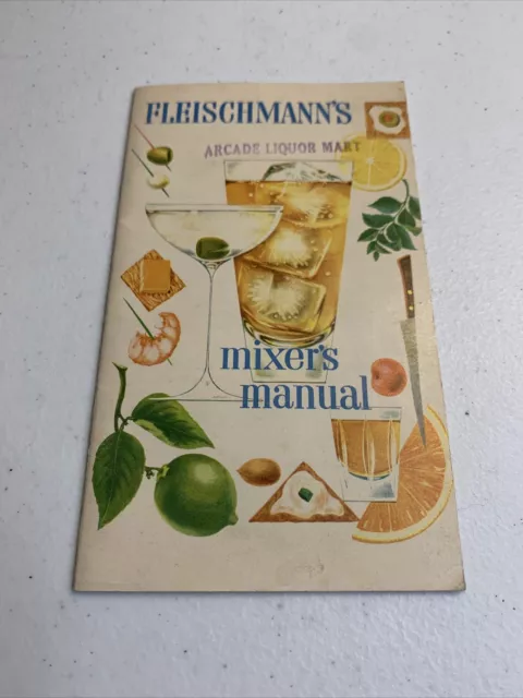 Vintage Fleischmann's Mixer Manual Booklet -Cocktails Mixology- Bourbon Kentucky