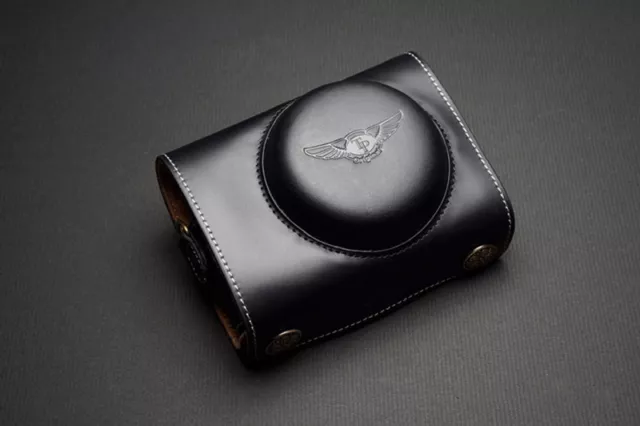 Real Leather Full Camera Case Bag for SONY RX100 VII Mark VII M7 VI M6 Black
