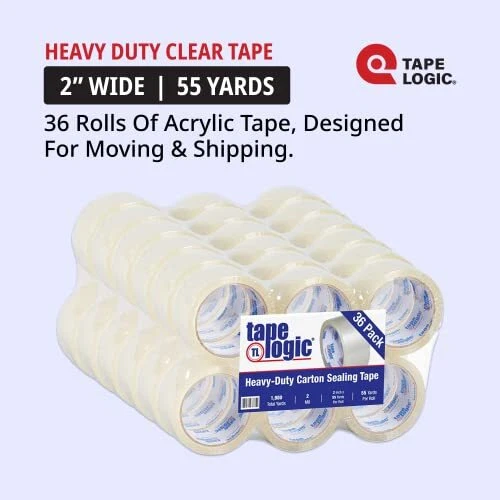 Tape Logic 2 Inch x 55 Yards Clear Acrylic Packing Tape 2.0 Mil Thick Pack of...