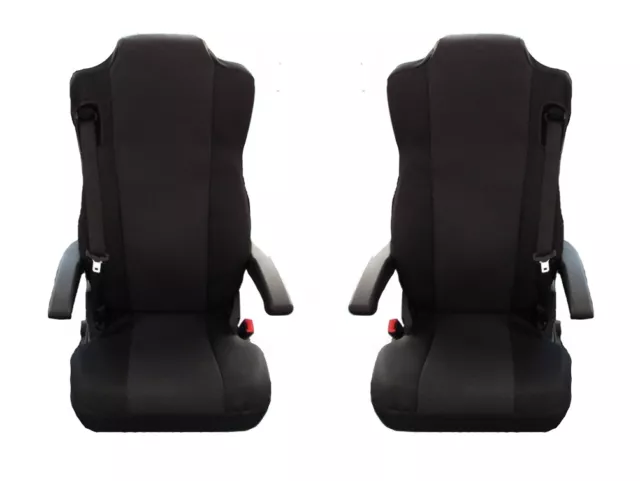 Mercedes Actros MP4 TRUCK FABRIC TAILORED SEAT COVERS BLACK 2 pieces