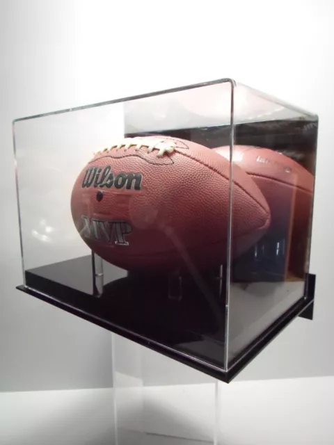 Football wall mount mirror back display case 85% UV filtering acrylic NFL NCAA