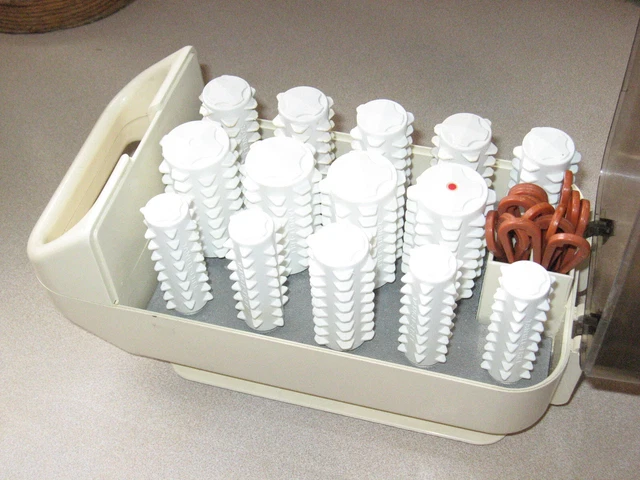 GE GENERAL ELECTRIC MiniSetter TRAVEL HAIRSETTER 14 HOT ROLLERS CURLER CLIPS