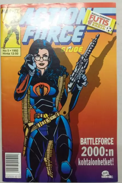 GI Joe Action Force #5 Marvel 1992 Comic Book Finland VHTF w/ Insert Newsstand