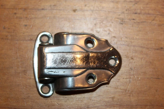 Small Lightweight Antique Nickel on Bronze/Brass Antique Ice Box Hinge F-2
