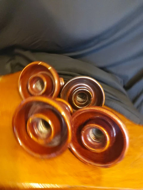 Lot Of 4 Pinco 63 Brown Ceramic Porcelain Insulator Threaded 3