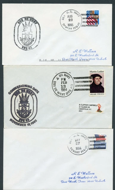 Us Dewert (Ffg-45) Lot Of 3 Different Covers 1984-95 As Shown (X10)