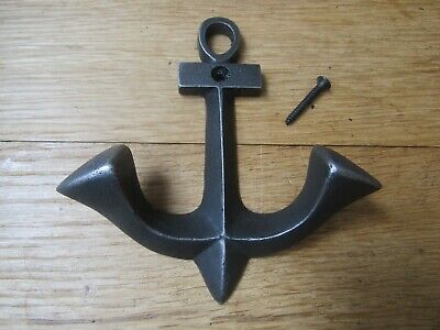 cast iron ships anchor Rustic nautical coat hook vintage retro old antique style