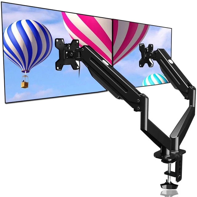 DUAL MONITOR MOUNT Stand Height Adjustable Gas Spring Monitor Arm Multi