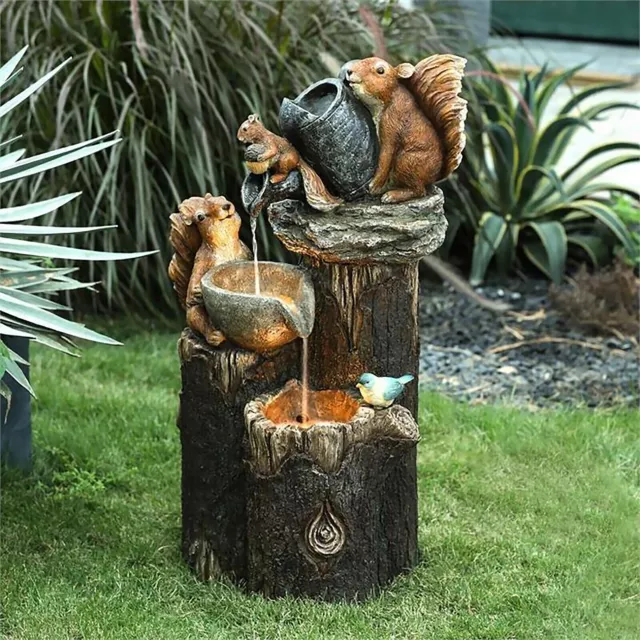 Solar Powered Squirrel LED Light Garden Ornament Animal Lamp Outdoor Patio Decor