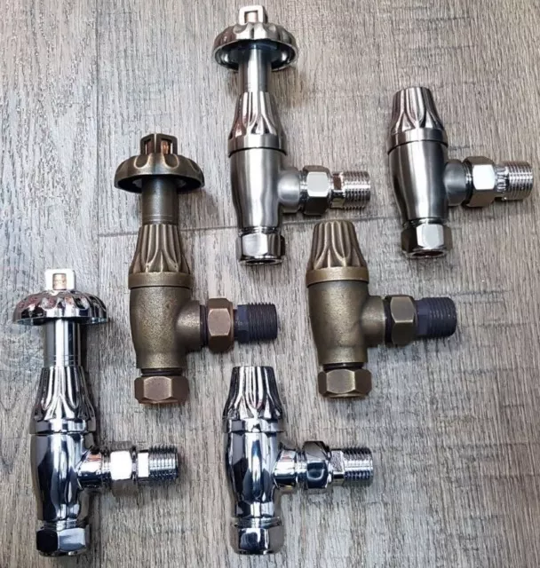 Traditional Antique Thermostatic Radiator Valves for Cast Iron Rads TRV Set RV Traditional Antique Thermostatic Radiator Valves for Cast Iron Rads TRV Set RV