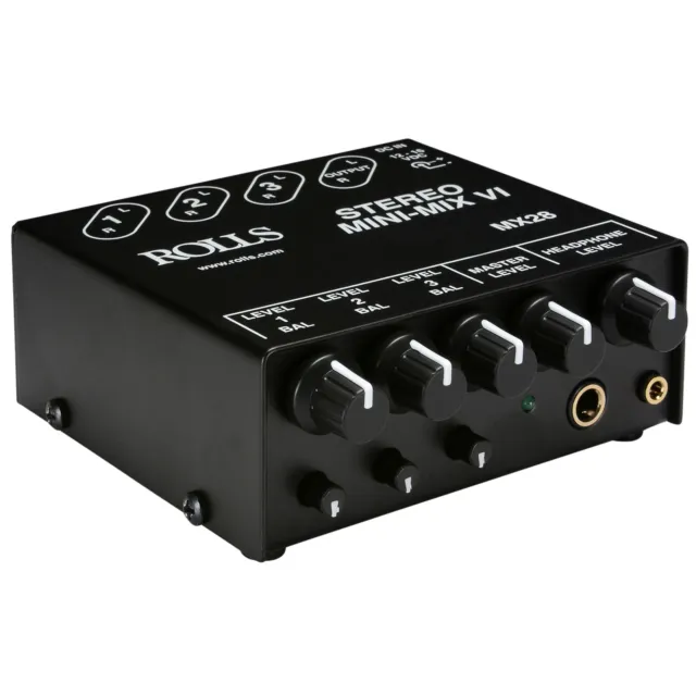 Rolls MX28 MiniMix VI 3 Channel Stereo Mini Line Mixer 2