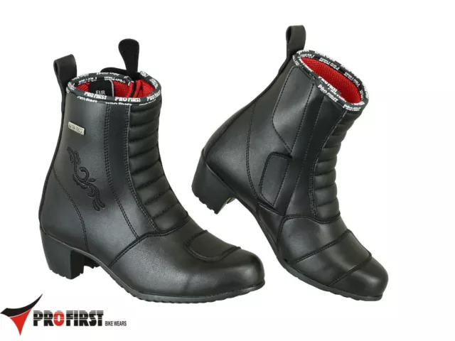 PROFIRST IMPERMEABILE DONNA le Signore Moto Scarpe Stivali con Tacco 35-42  EUR 109,99 - PicClick IT