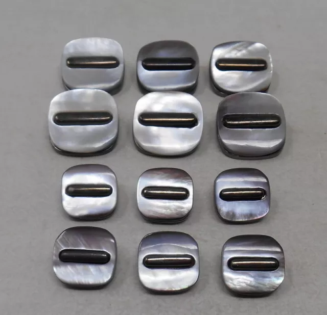 Lot de 12 Boutons anciens en nacre - Mercerie vintage