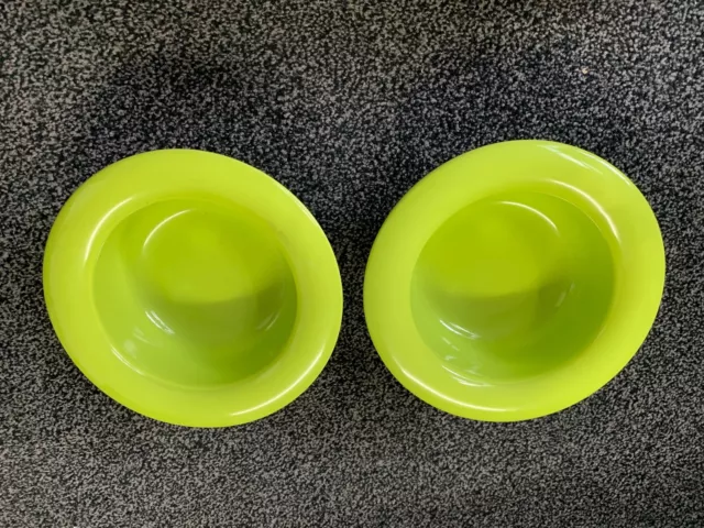 DIGNITY by WADE CERAMIC GREEN WIDE RIM BOWL X 2    disability Dementia Invalid