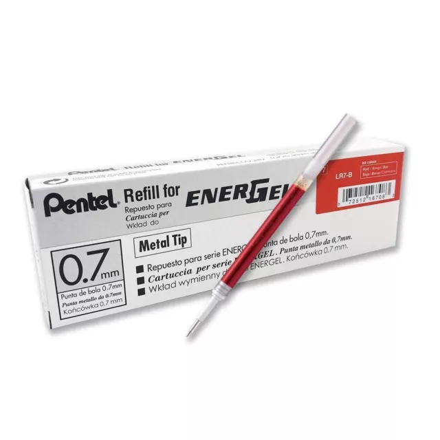 20 X Pentel LR7 Roller Recharge Pour EnerGel Gel Pen 0.7mm Pointe...