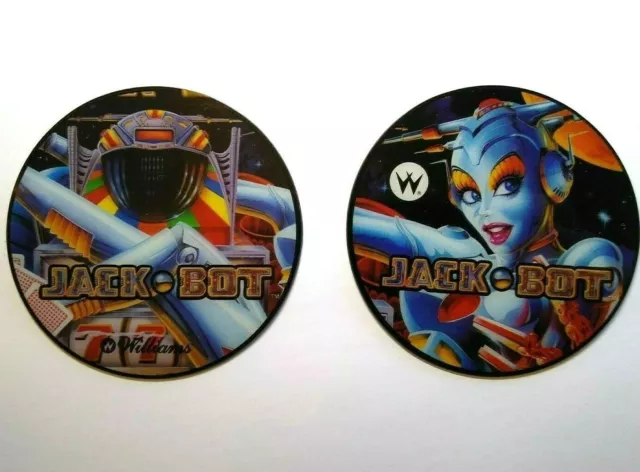Jackbot Drink COASTER Set Pinball NOS Plastics Bride Of Pinbot Robot