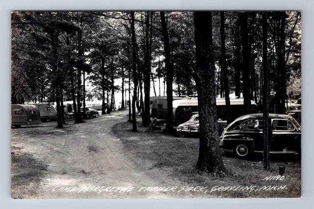 Grayling MI-Michigan RPPC, Camp Margrethe Trailer Park, Vintage Postcard