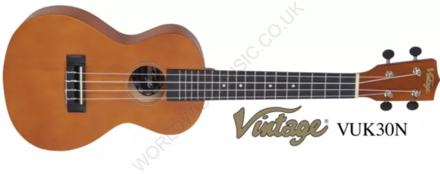 Vintage VUK30N Concert Ukulele - Natural Mahogany Finish