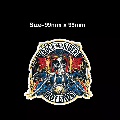 Rock And Ride Sticker, Harley Davidson Style Helmet Decal Motorcycle . Skull