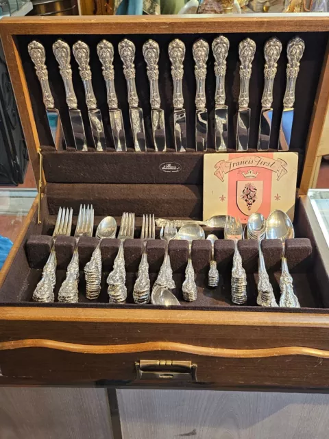 REED & BARTON FRANCIS 1ST STERLING SILVER FOR 12, NO MONOS  136 Pces