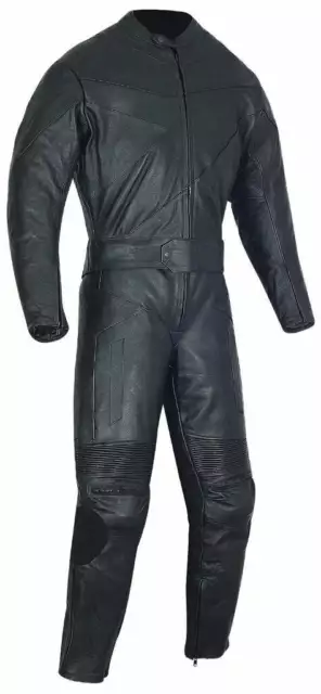 2 Pc Men Black Riding Leather Racing Track Drag Suit W/ Ce Approved Protection