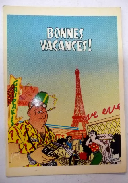 carte postale ted benoit un americain a.. "bonnes vacances" editions d'art yvon