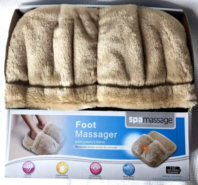 MASSAGE SPA Foot Massager With Vibration  Plush Comfort Fabric NEW