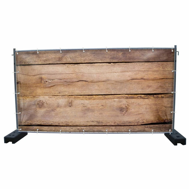 340 x 173 cm | Holzwand Bauzaunbanner, Garten, Sichtschutz (1620)