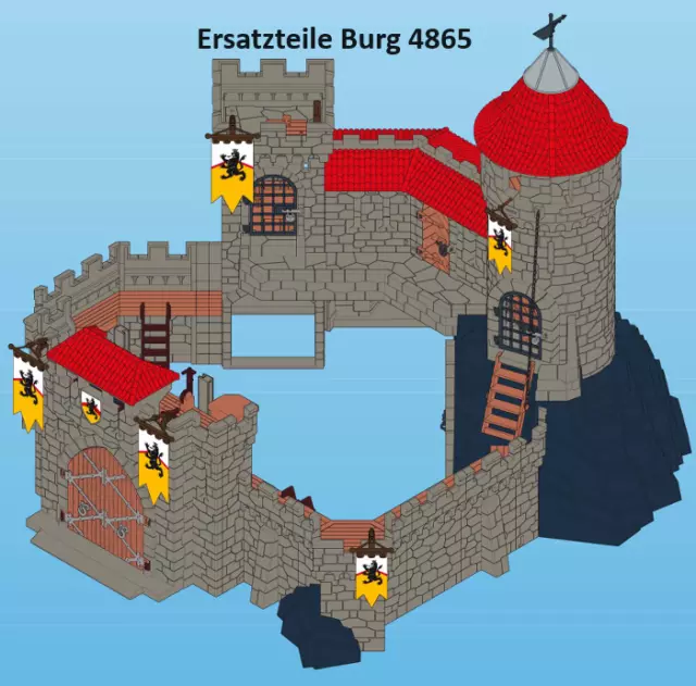 Playmobil Ersatzteile für Ritterburg  4865  (Große Teile)