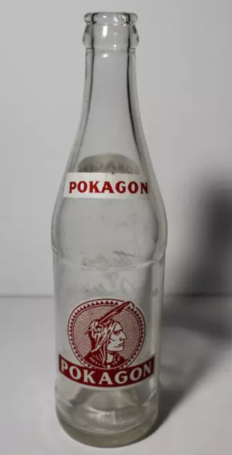 1964 Old Vintage Acl Soda Bottle Pokagon Red Indian Soda Bottle Angola Indiana