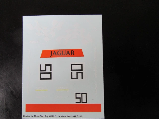 GV plaque rectangle XJ220 9,5*3 mm voiture Jaguar XJ 220C 1/43 Heco