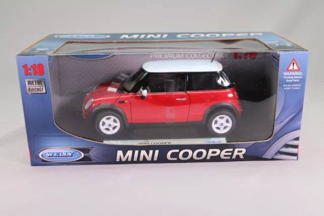 LE030 WELLY PREMIUM COLLECTIBLE 19851W Voiture 1/18 1:18 Mini cooper rouge