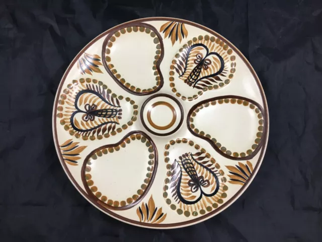 Vintage French Henriot Quimper Majolica Seafood Oyster dinner Plate Shell