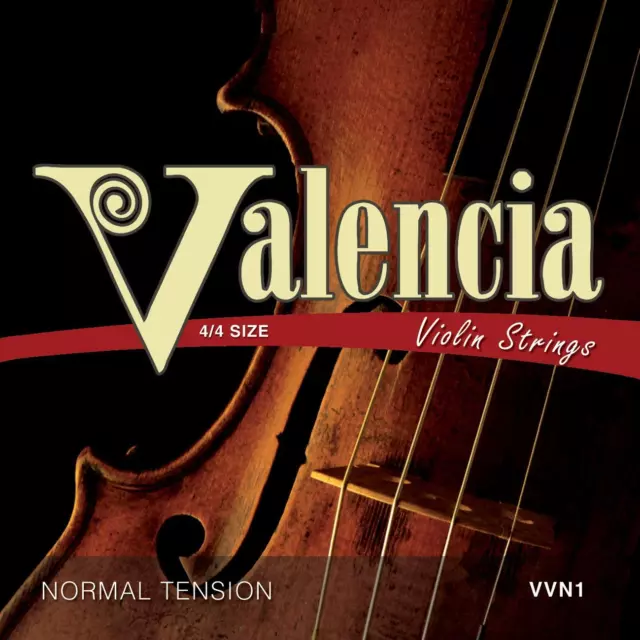 VALENCIA Violin Strings 4/4 Full Size String Set Steel Ball End VVN1