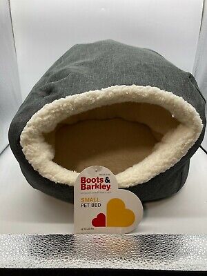 Boots & Barkley Small Pet Bed, 16" x 12" x 10", Pets up to 25lbs, Gray, New