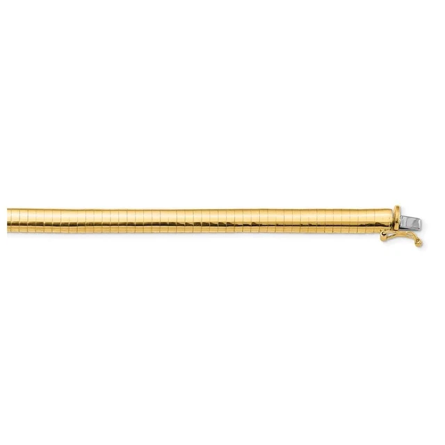 14k Gold 6mm Domed Omega Bracelet 8" 14k Gold 6mm Domed Omega Bracelet 8"