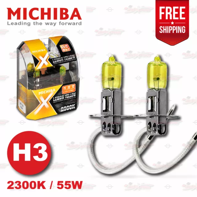 H3 453 MICHIBA Nebel Scheinwerfer Halogen Birnen Lampe 12V 55W 2300K Yellow GELB