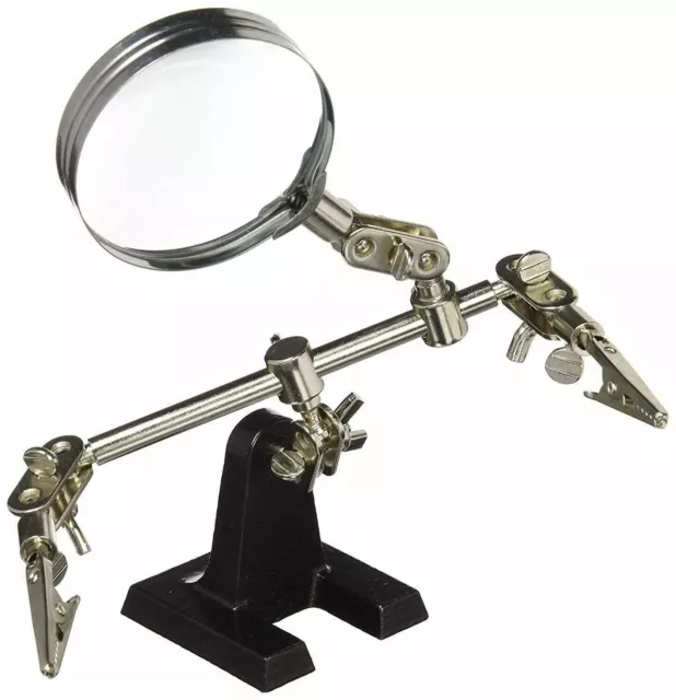 Helping hands soldering clamps aid third hand free magnifier glass model tool