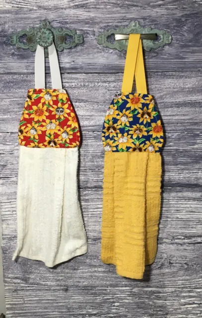 Hanging Fingertip Towel Cat Faces Wearing Yellow Sunflower Petals Sunglasses