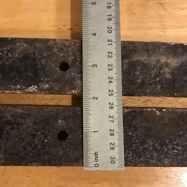 Antique Barn Strap Hinges Hand Hammered Wrought Iron  Approx. 22” - 23” Lot Of 2 11
