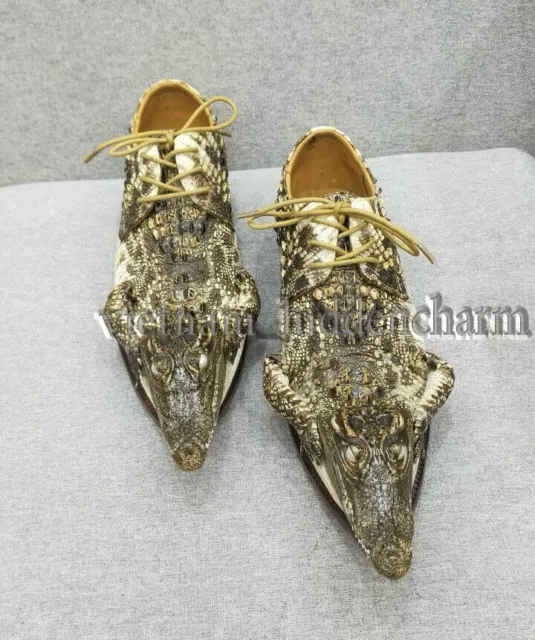 Zapatos de piel de cocodrilo natural para hombre - Zapatos/botas elegantes...