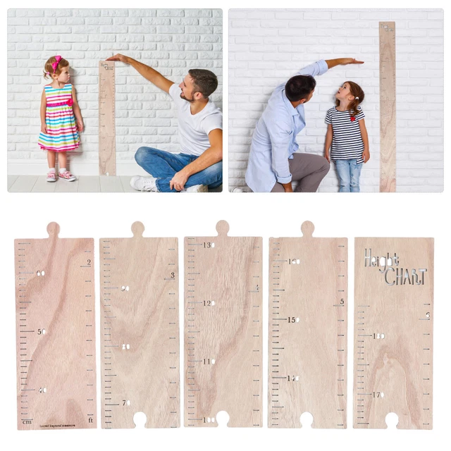 WOODEN RULER HEIGHT Chart for Kids Wall Growth Children's Bedroom Decor ...