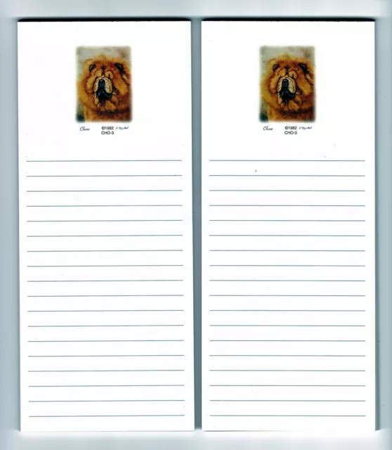 New Chow Chow Magnetic Refrigerator List Pad Set of 2 Pads By Ruth Maystead