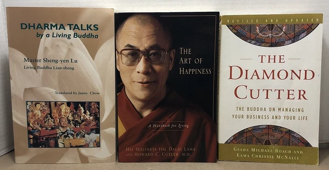Lot of (3) BUDDHISM Guides - Paperbacks - Dalai Lama, Diamond Cutter, Dharma