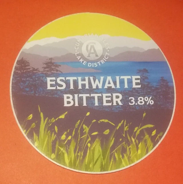 CUMBRIAN ALES brewery ESTHWAITE BITTER real ale beer pump clip badge front