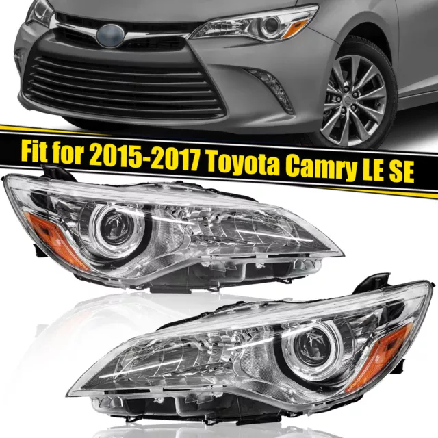 Headlights For 2015 2016 2017 Toyota Camry Left+Right Headlamps Head Light Pair