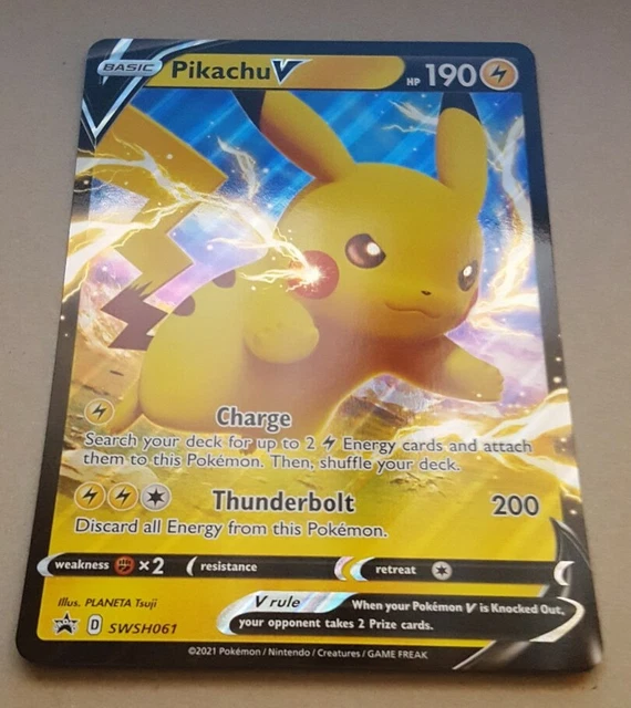 Pokemon Promo Card - Sword And Shield - Jumbo Pikachu V Swsh061 (Holo) Nm