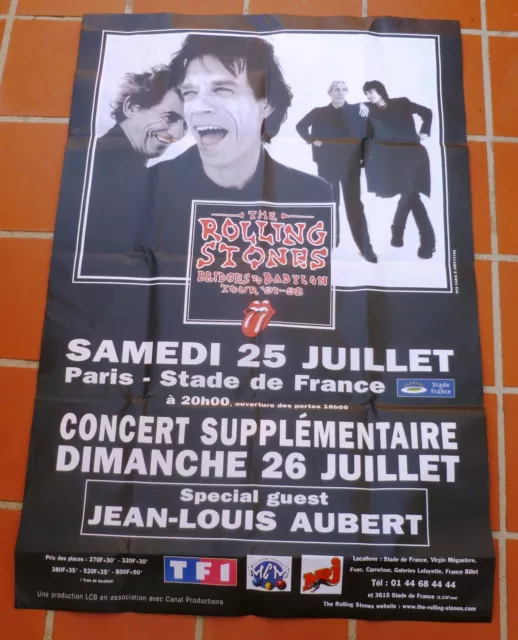 Affiche Originale 150x100 cm The Rolling Stones Paris 1998 Babylon Tour Poster