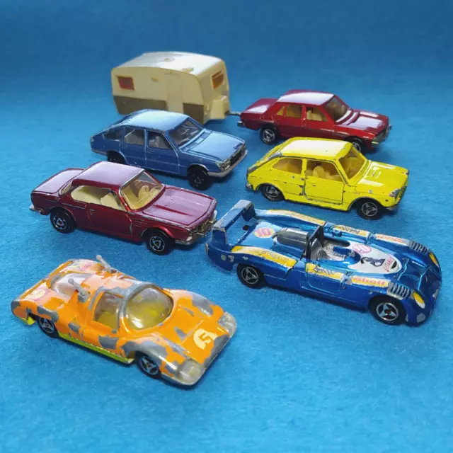 Lot De 6 Majorette Peugeot 604 Matra 670 Fiat 127 Bmw 3.0 Csi Simca Bon État No