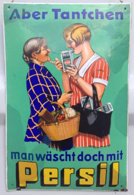 Emailschild ▲ Persil ▲ Aber Tantchen ▲ 59 x 39 cm ▲original